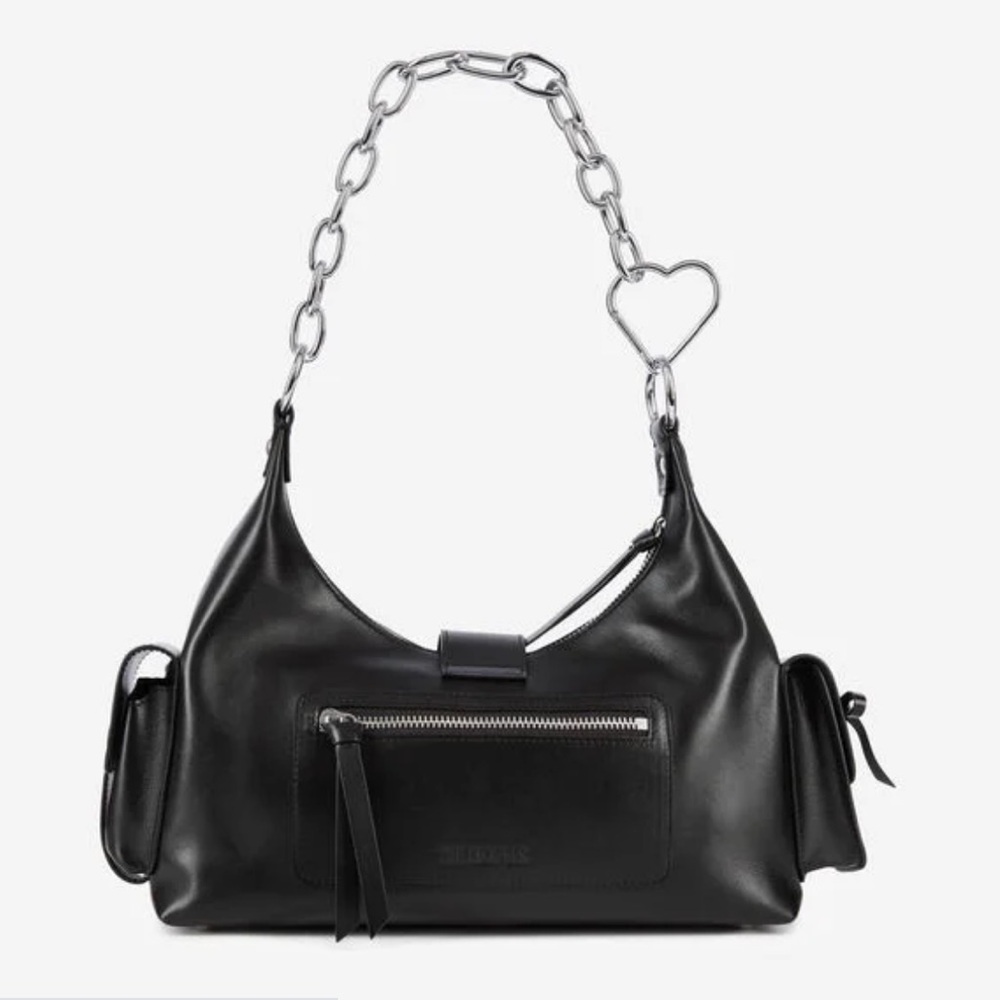 The kooples AMELIA BAG WITH CHAIN IN BLACK SMOOTH LEATHER - Picture 2 of 5